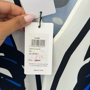 Reiss print tie waist dress sz 4